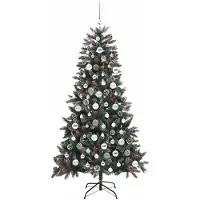 vidaXL Árbol de Navidad artificial, color verde, 180 cm, fabricado con PVC, plástico y acero