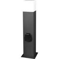 Sanico Lámpara de jardín rectangular modelo E27, fabricada en aluminio con portalámparas de grafito, de la marca POLUX