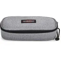 Eastpak Estuche 'Oval Single' gris / rojo sangre / negro / blanco