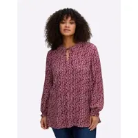 Sheego Blusa rojo vino / blanco