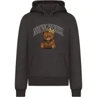 Mister tee Sudadera 'NY Crowned Bear' marrón / oro / negro / blanco