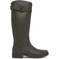 Ralph Lauren para mujer. 802980678003 Botas de agua alta Portiah de goma verde oliva (37), Plástico, Plano, Ninguno, Casual, Outdoor,