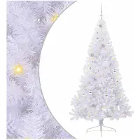 vidaXL Árbol de Navidad artificial, blanco, 210 cm, de PVC y acero