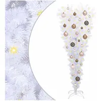 vidaXL Árbol de Navidad artificial, blanco, 120 cm, de PVC y acero