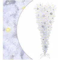 vidaXL Árbol de Navidad artificial, blanco, 120 cm, de PVC y acero