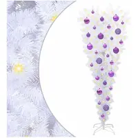 vidaXL Árbol de Navidad artificial, blanco, 120 cm, de PVC y acero