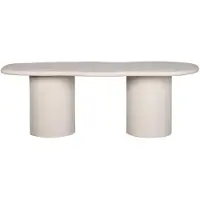 Pole to Pole Mesa de comedor escandinava de microcemento, 220 cm - Beige