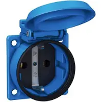 Abl ABL, enchufe SCHUKO empotrable, modelo 1561050, color azul, grado de protección IP54, con conexión por tornillo