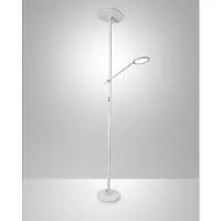 FABAS LUCE Regina: Lámpara de pie LED blanca de metal. Altura: 180 cm. Fabricante: . 2 luces, con bombillas LED integradas de 36 W y 12 W, temperatura de color: 3000 K