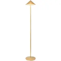 Zafferano Lámpara de pie recargable LED Pina XXL - 6 W, IP65, regulador táctil, cabezal magnético, diseño moderno para interiores y exteriores - Dorado