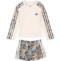 Adidas Originals adidasConjunto de camiseta de manga larga entallada con las 3 bandas y falda pantalón cruzada Liberty London 128 Cloud White / Multi / Multicolor / Night Indigo Niño