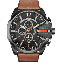 Diesel Reloj analógico 'Mega Chief' marrón claro / negro