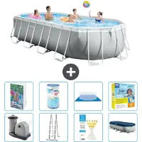 Intex Piscina ovalada con estructura Prism - 610 x 305 x 122 cm - 7 piezas - Modelo S572