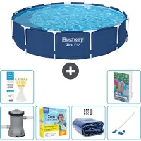 Bestway Steel Pro, piscina redonda - 396 x 84 cm - de 5 piezas, modelo S196