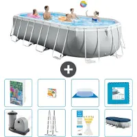 Intex Piscina ovalada con estructura Prism - 610 x 305 x 122 cm - 7 piezas - Modelo S570