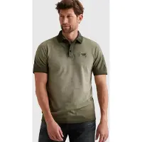 PME Legend Camiseta 'Polo shirt with cold-dye wash and flight pocket' verde