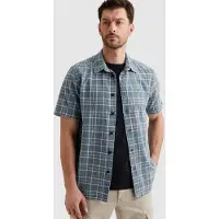 PME Legend Camisa 'Shirt with short sleeves and check pattern' azul