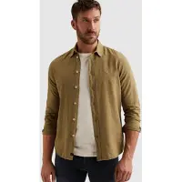 PME Legend Camisa 'Shirt in cotton/linen with garment-dye wash' beige oscuro