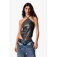 Desigual , Blusa sin mangas Masha Popova, Mujer, Algodon, Azul, S/M
