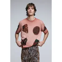 Desigual , Camiseta manga corta retales, Algodon, Naranja, M