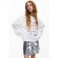 Desigual , Sudadera bordado , Algodon, Blanco, 5/6