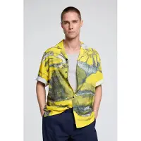 Desigual , Camisa estampada cuadro, Viscosa, Amarillo, S