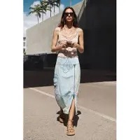 Desigual , Falda Denim Midi lyocell, Mujer, Lyocell, Azul, S