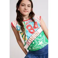 Desigual Camiseta amarillo / verde / rojo / blanco