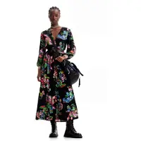 Desigual , Vestido camisero M.C.Lacroix, Viscosa, Negro, M