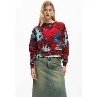Desigual , Sudadera estampada corazón, Mujer, Algodon, Negro, S