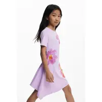 Desigual , Vestido corto asimétrico, Algodon, Rojo, 5/6