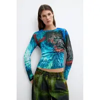 Desigual Jersey azul / azul cian / marrón / esmeralda