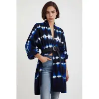 Desigual , Chaqueta abierta punto tie-dye, Azul, S