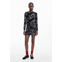 Desigual , Falda mini lettering, Algodon, Negro, S