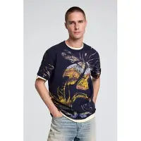 Desigual , Camiseta estampado orgánico, Hombre, Algodon, Azul, XS