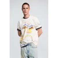 Desigual , Camiseta estampada dibujos, Hombre, Algodon, Blanco, M