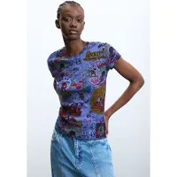 Desigual , Camiseta Algodón Mickey, Mujer, Algodon, Negro, S