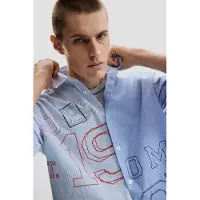 Desigual , Camisa bordado, Algodon, Azul, L