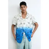 Desigual , Camisa bordada degradados, Hombre, Algodon, Blanco, L