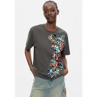 Desigual , Camiseta Tigre 100% Algodón, Mujer, Algodon, Negro, XS