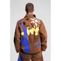 Desigual , Cazadora estampada soles, Hombre, Algodon, MarróN, L