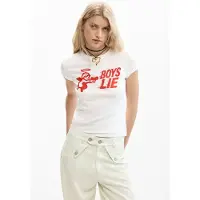 Desigual Camiseta 'Boys Lie' rojo / blanco