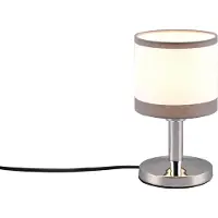 TRIO Lámpara de mesa pequeña, cromada y blanca, con pantalla E14, modelo Davos RL