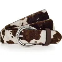 Tamaris Cinturón chocolate / blanco lana