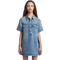 G-Star Vestido De Manga Corta Shirt Collar Denim