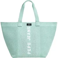 Pepe Jeans Bolso de mano 'Knit Winslow' aqua / blanco