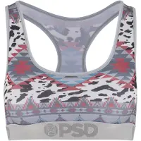 PSD Sujetador 'Cowboy Serape' azul cian / gris / rojo pastel / blanco