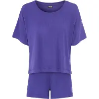 LASCANA Pijama de pantalón corto azul violaceo