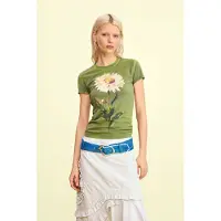 Desigual Camiseta beige claro / marrón claro / verde / verde oscuro