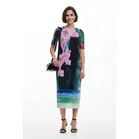 Desigual , Vestido midi flores, Poliester, S
